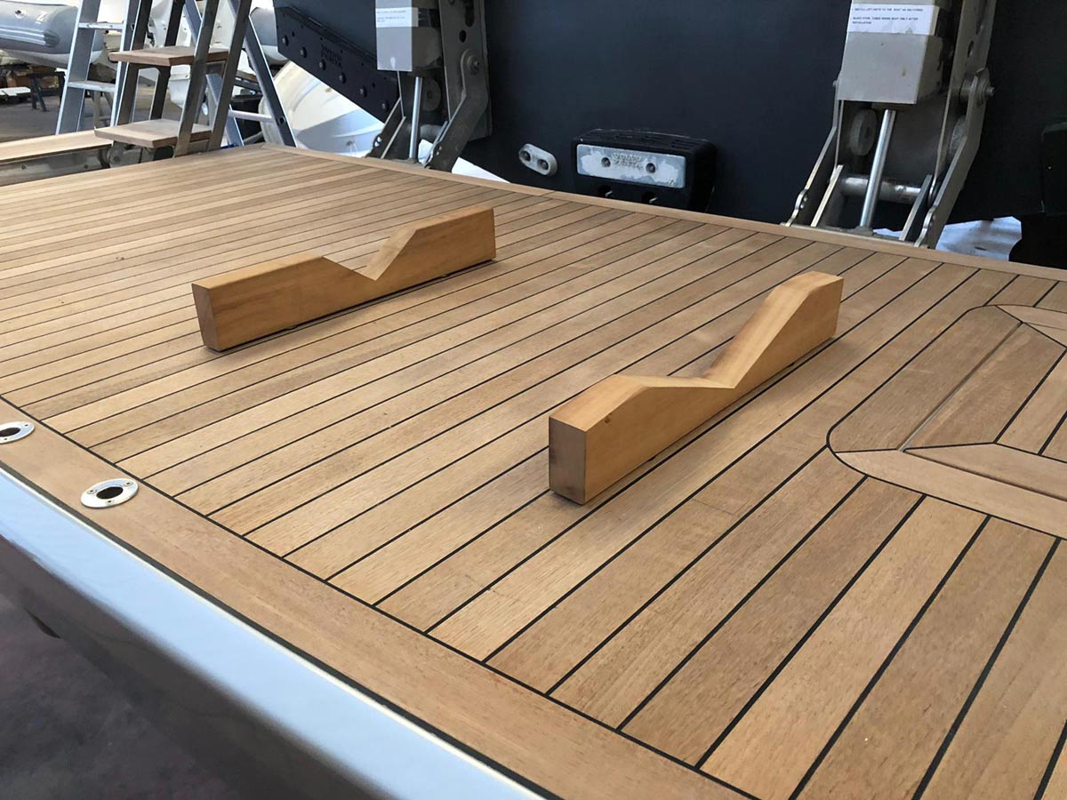 Removable Dinghy Supports for Swim Platforms and Decks